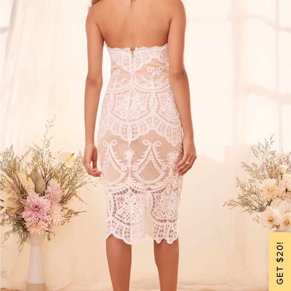 Lulus Elegant White Lace Halter Dress - Picture 3 of 7